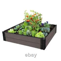 One Inch Series 4 ft. X 4 ft. X 11 in. Weathered Wood Composite Raised Garden Be