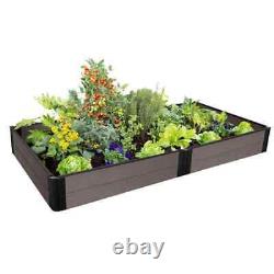 One Inch Series 4 ft. X 8 ft. X 11 in. Weathered Wood Composite Raised Garden Be