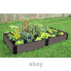 One Inch Series 4 ft. X 8 ft. X 11 in. Weathered Wood Composite Raised Garden Be