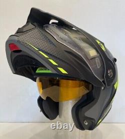 Open Box Castle CX950 Modular Snowmobile Helmet Charcoal/Black/Hi-Viz 2XL