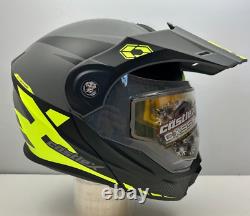 Open Box Castle CX950 Modular Snowmobile Helmet Charcoal/Black/Hi-Viz 3XL