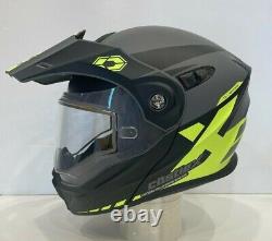 Open Box Castle CX950 Modular Snowmobile Helmet Charcoal/Black/Hi-Viz Medium