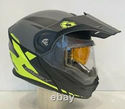 Open Box Castle CX950 Modular Snowmobile Helmet Charcoal/Black/Hi-Viz Medium