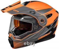 Open Box CastleX Adult CX950 Diverge Snowmobile Helmet Flo Org/Gray/Blk Large