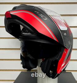 Open Box HJC i90 Davan Modular Motorcycle Helmet Black/Grey/Red Size Large