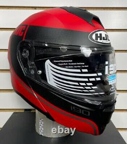Open Box HJC i90 Davan Modular Motorcycle Helmet Black/Grey/Red Size Large