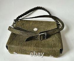 Rag & Bone Atlas Leather Medium Modular Shoulder Bag Military Green Silver