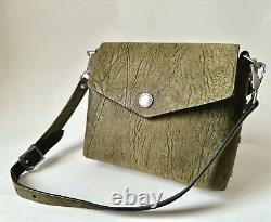 Rag & Bone Atlas Leather Medium Modular Shoulder Bag Military Green Silver