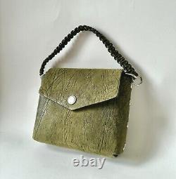 Rag & Bone Atlas Leather Medium Modular Shoulder Bag Military Green Silver