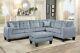 Reversible Configuration Grey Microfiber Sofa Sectional Living Room Furniture