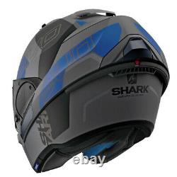 SHARK EVO-ONE 2 Slasher Matte HE9715DAKBL Modular Helmet, Large, Grey/Black/Blue