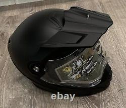Scorpion EXO-AT950 Snow Solid Black Matte With Dual Lens Shield Helmet DOT LARGE
