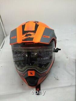 Scorpion EXO Castle New Heated Shield Modular Snowmobile Helmet Orange/Gray LG