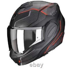 Scorpion Exo-Tech Evo Animo Matt Black-Red Modular Helmet New! Fast Shipping