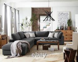 Serene 4-piece Upholstered Modular Sectional Sofa In Charcoal