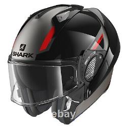 Shark EVO-GT Sean Black Grey Red Motorcycle Flip Up Helmet Free Shipping