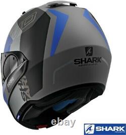 Shark EVO-ONE 2 SLASHER Modular Helmet -Matte Dark Grey/Black -Shark King Size