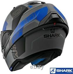 Shark EVO-ONE 2 SLASHER Modular Helmet -Matte Dark Grey/Black -Shark King Size