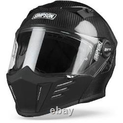 Simpson Darksome Carbon Matt Black Modular Helmet New! Fast Shipping