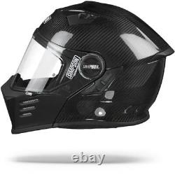 Simpson Darksome Carbon Matt Black Modular Helmet New! Fast Shipping