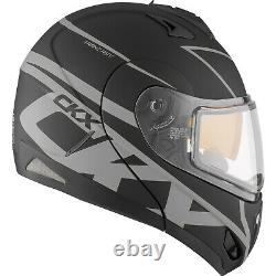 Snowmobile Helmet Electric Lens Modular CKX Tranz RSV Spy Mat Black Grey Large