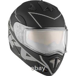 Snowmobile Helmet Electric Lens Modular CKX Tranz RSV Spy Mat Black Grey Large