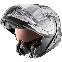 Snowmobile Helmet Electric Modular CKX Tranz 1.5 AMS Warrior Gray Black Medium