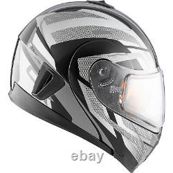 Snowmobile Helmet Electric Modular CKX Tranz 1.5 AMS Warrior Gray Black XSmall