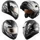 Snowmobile Helmet Modular Flip Up Ckx Tranz Rsv Offence Grey Black Medium