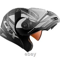 Snowmobile Helmet Modular Flip Up CKX Tranz RSV Offence Grey Black Medium