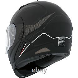 Snowmobile Helmet Modular Flip Up CKX Tranz RSV Recharge Black Grey Mat Large