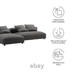 Solace 2-Piece Sectional Sofa With Chaise in Charcoal