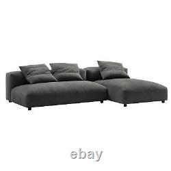 Solace 2-Piece Sectional Sofa With Chaise in Charcoal