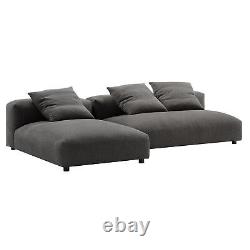 Solace 2-Piece Sectional Sofa With Chaise in Charcoal