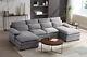 U Shaped Oversized Convertible Upholstery Modular Sectional Sofa Withdouble Chaise