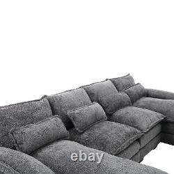 U Shaped Oversized Convertible Upholstery Modular Sectional Sofa withDouble Chaise