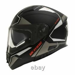 Vemar Sharki Flip Modular Motorcycle Motorbike Helmet Cutter Matt Black Grey