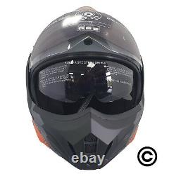 Viper F242 Flip Over Front 180° Full Face Motorcycle Motorbike Helmet P/j Rated