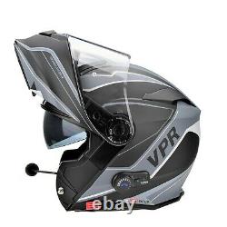 Viper Rs-v171 Bluetooth Flip Front Modular Motorcycle Crash Helmet Grey Zone