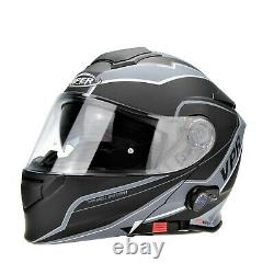 Viper Rs-v171 Bluetooth Flip Front Modular Motorcycle Crash Helmet Grey Zone