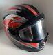 Zeus Helmet Snowmobile Zs-508ws Blck Red Grey Adult M 57cm Great Cond. See Notes