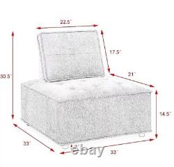 Canapé modulaire en forme de L, combinaison DIY, chenille