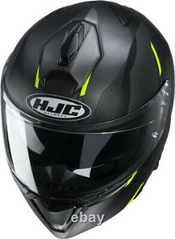 Casco Helmet Modulare Hjc I90 Aventa Mc4sf P\j Black Grey Yellow Fluo Matt Tg L