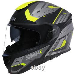 Casque de moto SMK Gullwing Tekker Noir/Gris/Jaune Mat