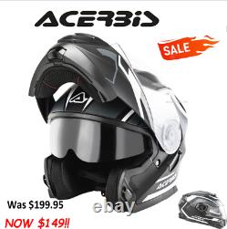 Casque de moto intégral ACERBIS MODULAR avec visière interne neuve pour route, noir/gris.