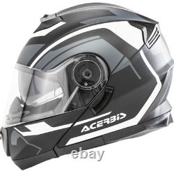 Casque de moto intégral ACERBIS MODULAR avec visière interne neuve pour route, noir/gris.