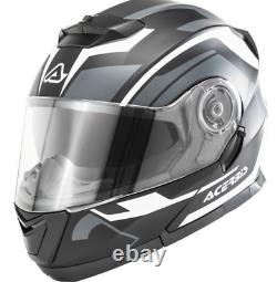 Casque de moto intégral ACERBIS MODULAR avec visière interne neuve pour route, noir/gris.