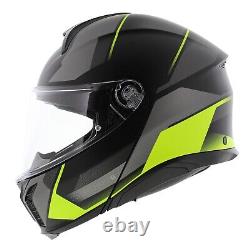 Casque de moto modulaire AGV Tourmodular Perception Matt Noir Gris Jaune. Nouveau