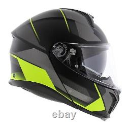 Casque de moto modulaire AGV Tourmodular Perception Matt Noir Gris Jaune. Nouveau