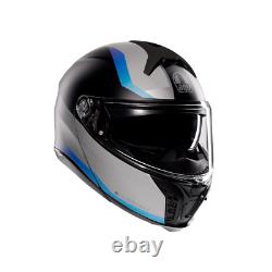 Casque de moto modulaire AGV Tourmodular Stray Matt Noir Gris Bleu. NOUVEAU